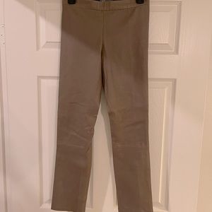 VINCE Lamb Leather Stretch Legging Brown Taupe Small Pants Pull On Skinny NWOT